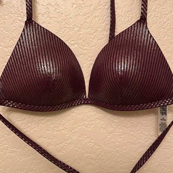 Victoria’s Secret PINK Padded Plum Bikini Top Size Medium - Picture 5 of 5